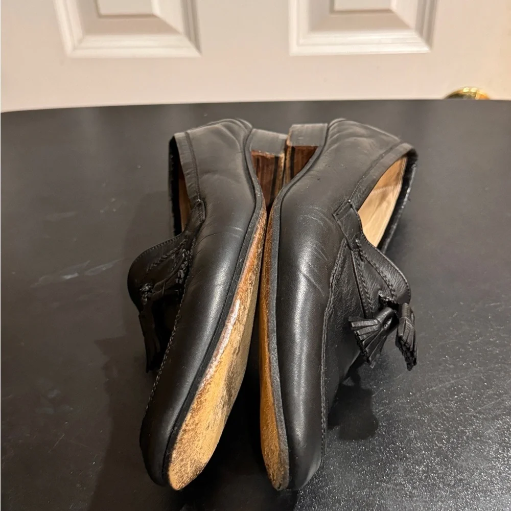 Bally Black Leather Tassel Loafers Slip-Ons size 12